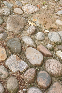 Eksempel på pigstensbelægning